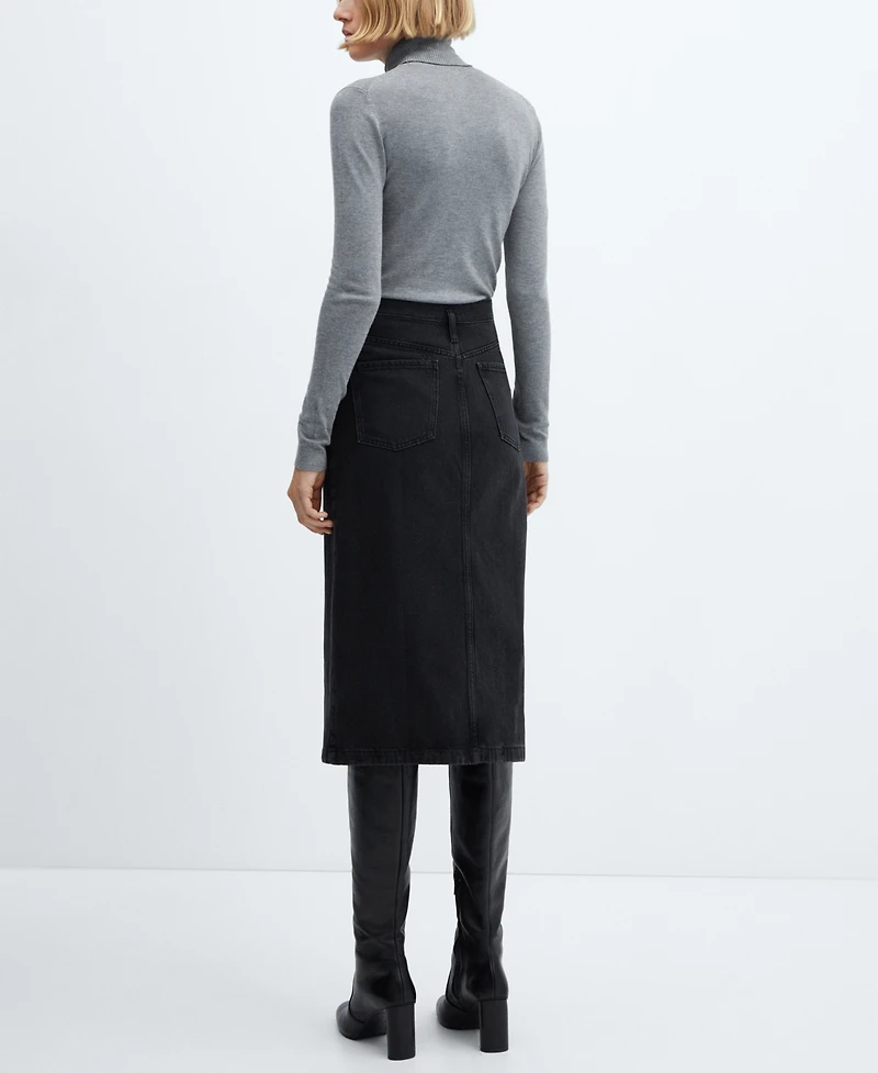 Mango Women's Denim Midi-Skirt
