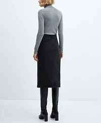 Mango Women's Denim Midi-Skirt
