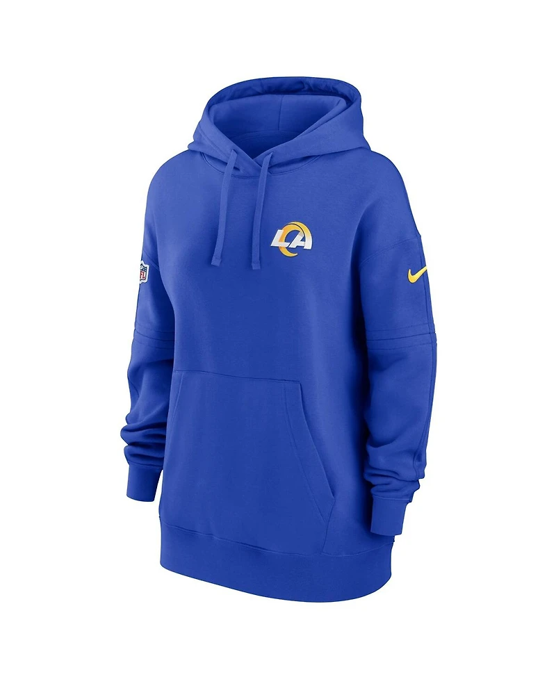 Women's Nike Royal Los Angeles Rams 2023 Sideline Club Fleece Pullover Hoodie