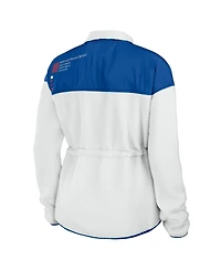 Women's Wear by Erin Andrews White, Royal Buffalo Bills Color-Block Polar Fleece Full-Zip Jacket