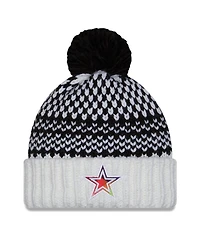 Women's New Era Black, White Dallas Cowboys 2023 Nfl Crucial Catch Cuffed Pom Knit Hat