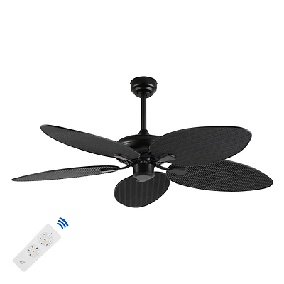 Jonathan Y Raffles Bohemian Industrial Iron/Plastic Palm Blade Ceiling Fan