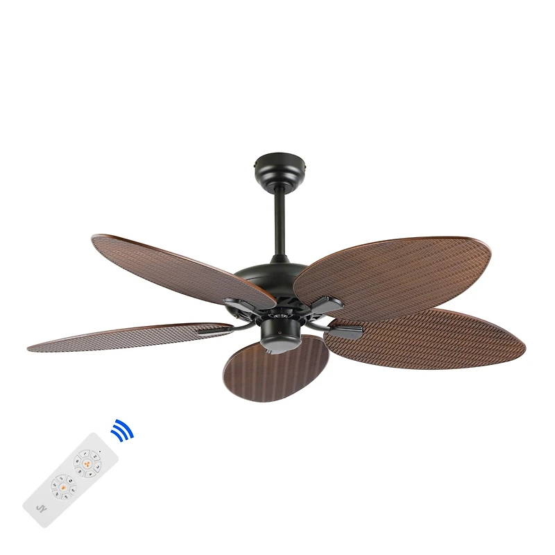 Jonathan Y Raffles Bohemian Industrial Iron/Plastic Palm Blade Ceiling Fan