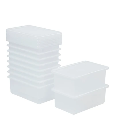 ECR4Kids Cubby Storage Bin with Lid, Blue, 10-Piece