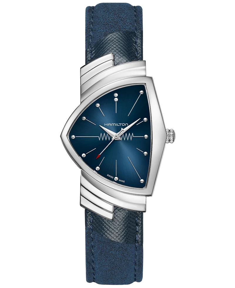 Hamilton Women's Swiss Ventura Blue Textile Strap Watch 32x50mm