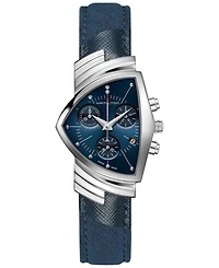 Hamilton Women's Swiss Chronograph Ventura Blue Textile Strap Watch 32x50mm