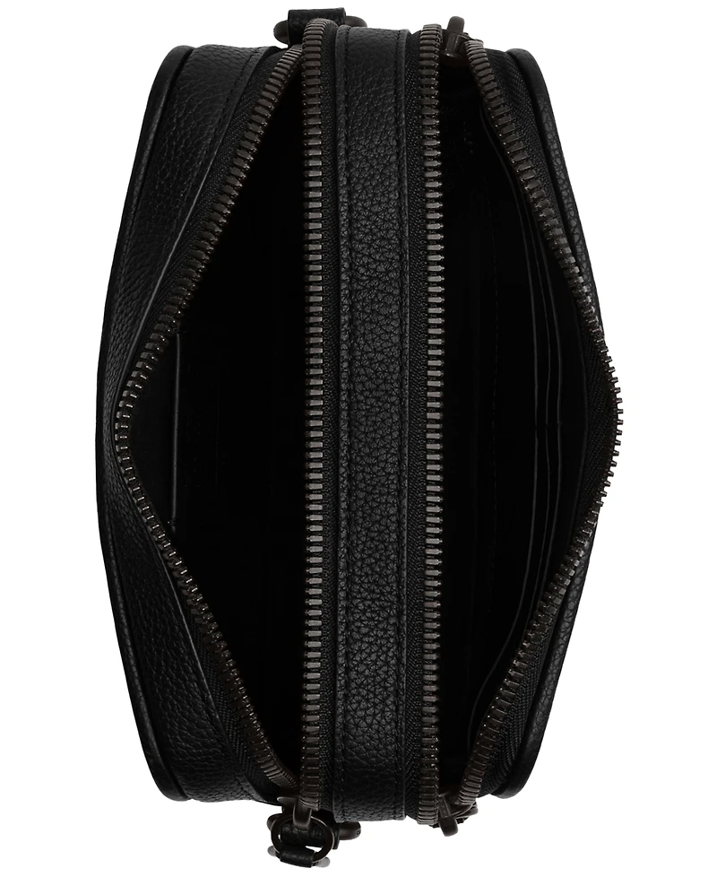 Coach Men's Charter Crossbody in Blackout Signature Leather with Metal Chain