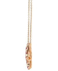 Lab Grown Pink Sapphire (1-1/6 ct. t.w.) & Lab Grown White Sapphire (1-1/3 ct. t.w.) Openwork Butterfly 18" Pendant Necklace in 14k Rose Gold-Plated S