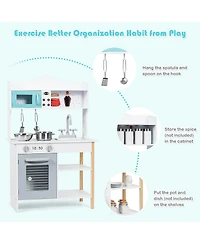 Kids Kitchen Cookware Pretend Cooking Food Play Set