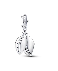 Pandora White Rose Bloom Double Dangle Charm in Sterling Silver