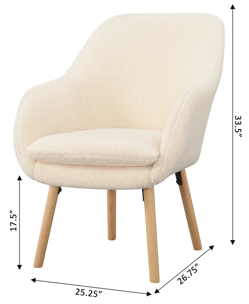 Convenience Concepts 25.25" Sherpa Charlotte Sherpa Accent Chair