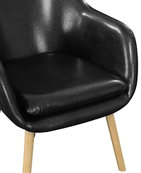 Convenience Concepts 25.25" Faux Leather Charlotte Wingback Upholstered Accent Armchair