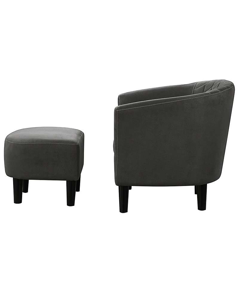 Convenience Concepts 27.75" Microfiber Roosevelt Accent Chair with Ottoman