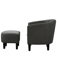 Convenience Concepts 27.75" Microfiber Roosevelt Accent Chair with Ottoman