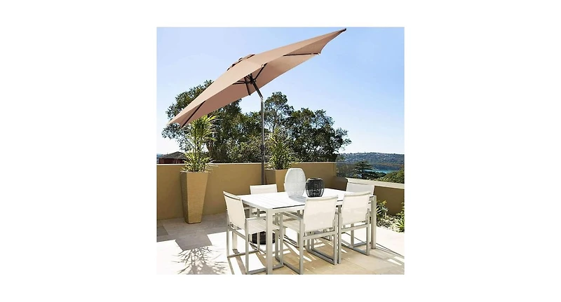 9ft Patio Umbrella Market Steel Tilt W/ Crank Outdoor Yard Garden