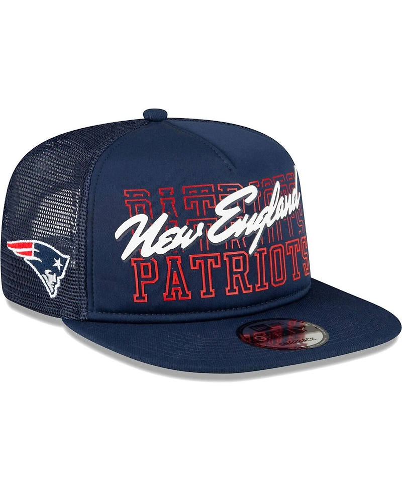 Men's New Era Navy New England Patriots Instant Replay 9FIFTY Snapback Hat