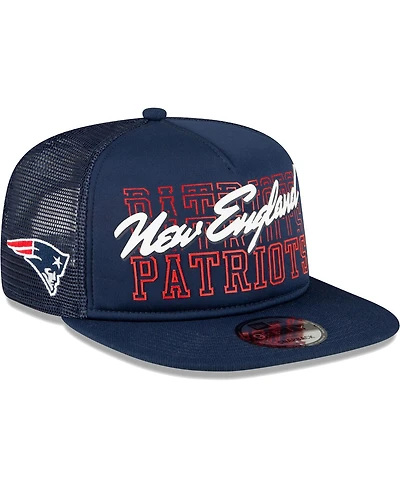 Men's New Era Navy New England Patriots Instant Replay 9FIFTY Snapback Hat