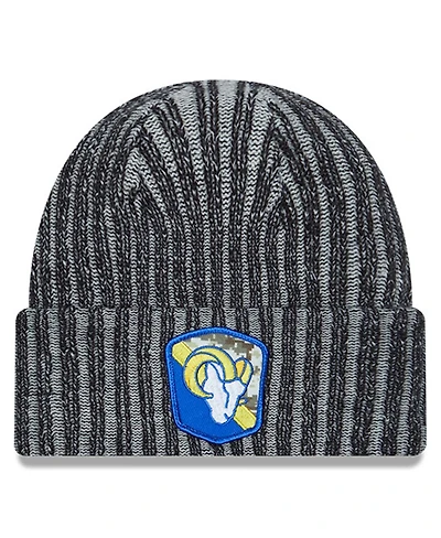 Men's New Era Black Los Angeles Rams 2023 Salute To Service Cuffed Knit Hat