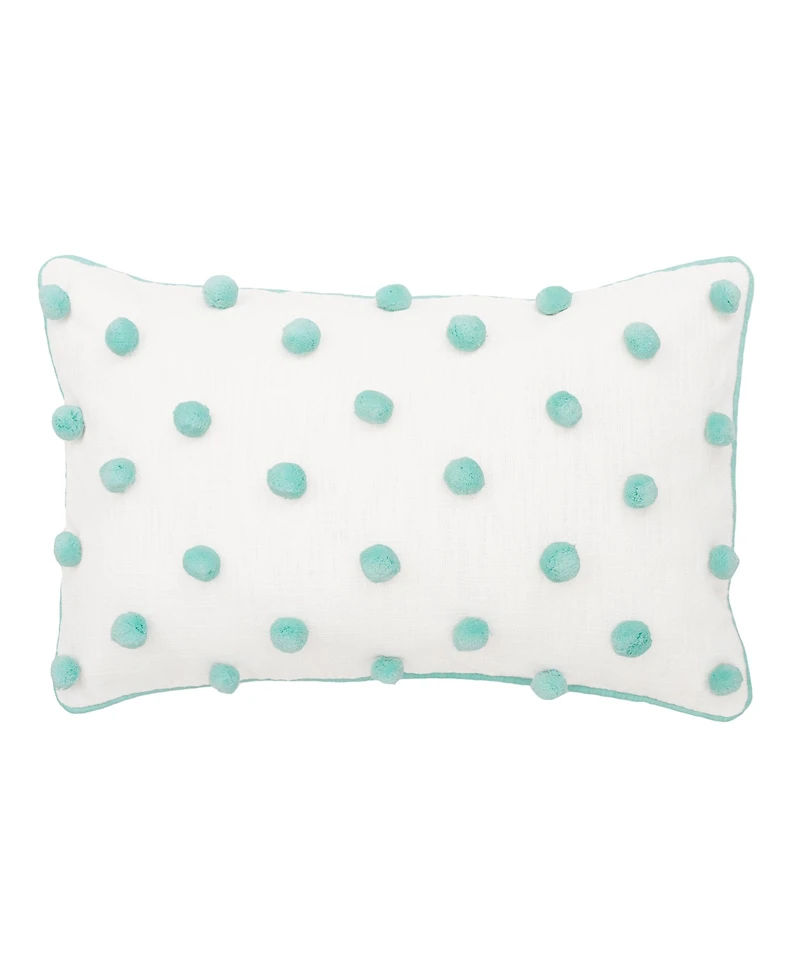 Surf Dot Rectangle Oblong Tufted Accent Pillow, 14" x 22"
