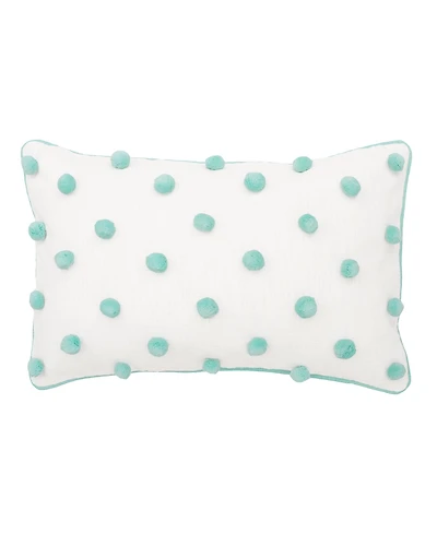 Surf Dot Rectangle Oblong Tufted Accent Pillow, 14" x 22"