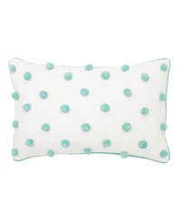 Surf Dot Rectangle Oblong Tufted Accent Pillow, 14" x 22"