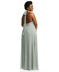 After Six Plus High Neck Halter Backless Maxi Dress