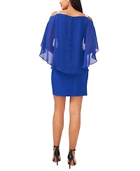 Msk Petite Ruched Cape Dress