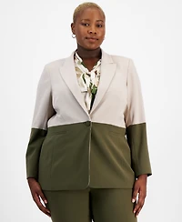 Tahari Asl Plus Colorblocked Boyfriend Blazer