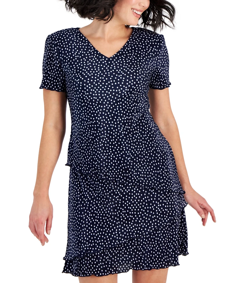 Connected Petite Dot-Print Fit & Flare Dress