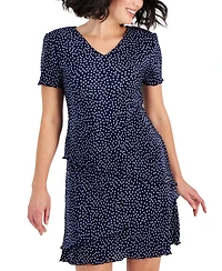 Connected Petite Dot-Print Fit & Flare Dress