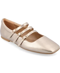 Journee Collection Women's Darlin Multi Strap Mary Jane Square Toe Flats