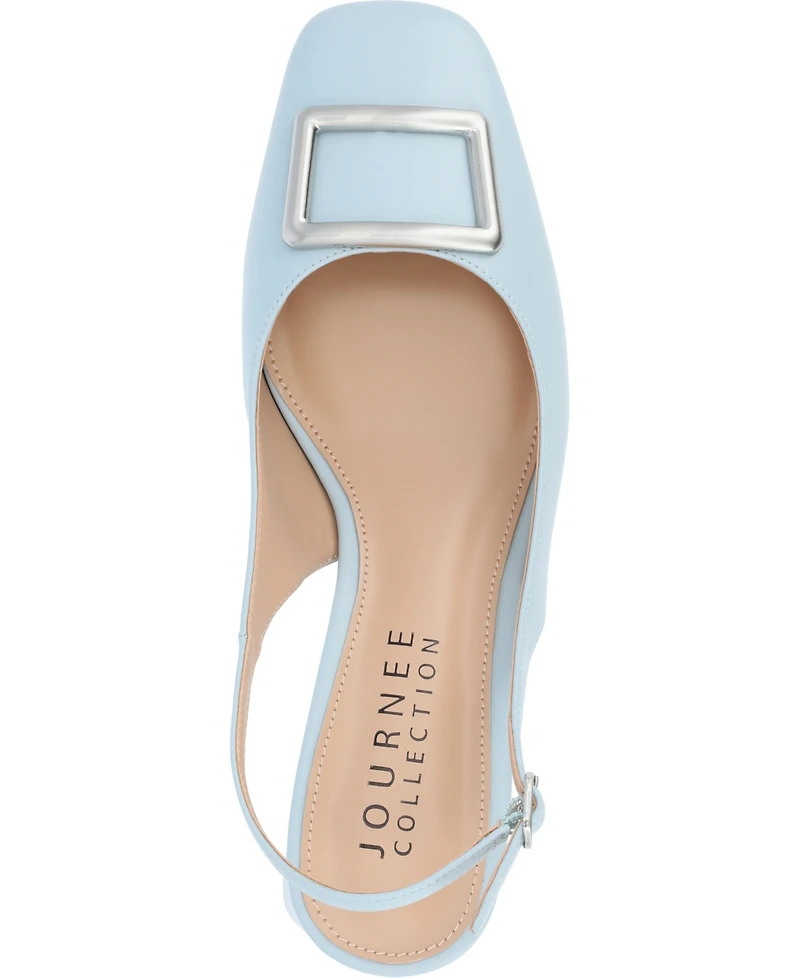 Journee Collection Women's Everlee Slingback Square Toe Pumps