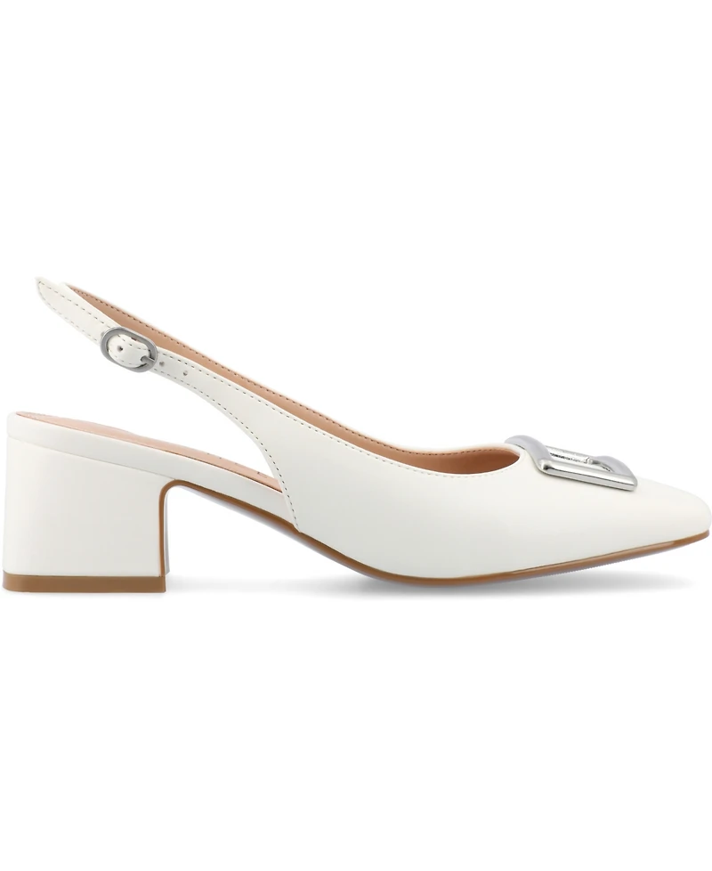 Journee Collection Women's Everlee Slingback Square Toe Pumps