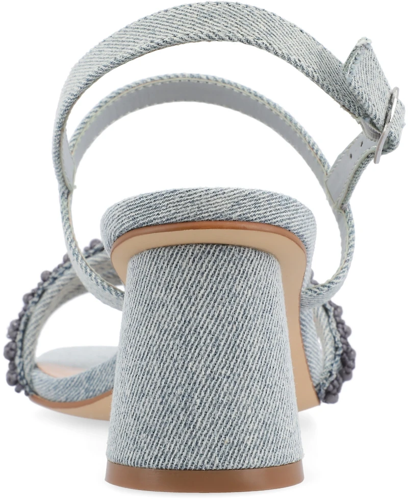 Journee Collection Women's Lornnah Beaded Strap Heeled Sandals