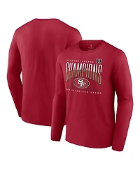 Men's Fanatics Scarlet San Francisco 49ers 2023 Nfc Champions Hometown Not Done Long Sleeve T-shirt