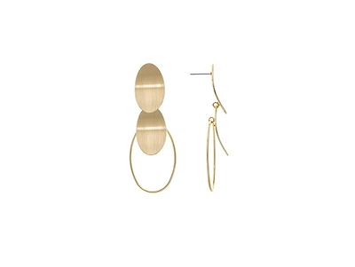 Satin Concave Disc Dangle Earrings