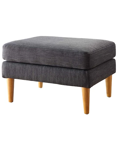 Convenience Concepts 27" Faux Linen Marlow Mid Century Ottoman