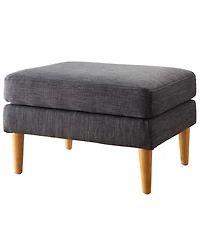 Convenience Concepts 27" Faux Linen Marlow Mid Century Ottoman