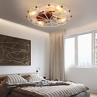 Streamdale Caged Ceiling Fan with Remote, Industrial Modern