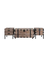 Streamdale Gray Trunk Table Set with Large Storage