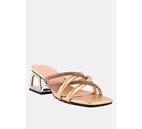 Parisian Cut Rhinestone Embellished Strap Sandals
