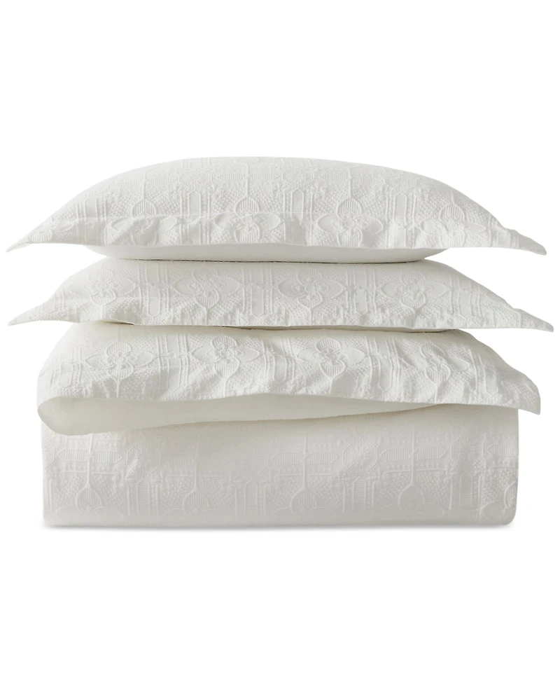 Lauren Ralph Sascha Textured Medallion Duvet Cover Set, Full/Queen