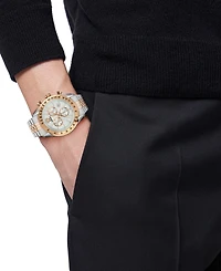 Versace Men's Swiss Chronograph Two-Tone Stainless Steel Bracelet Watch 44mm