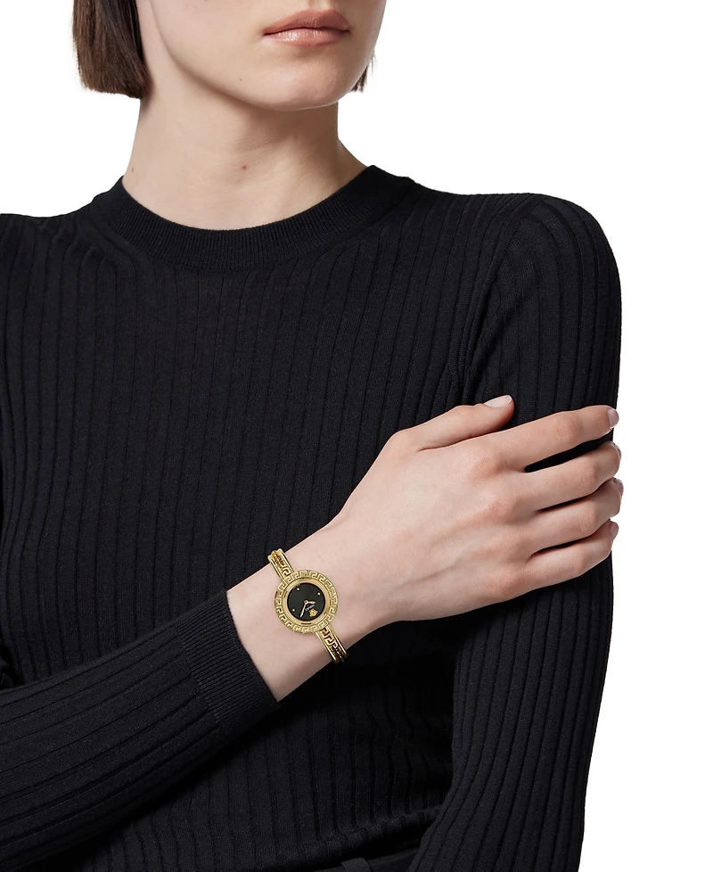 Versace Women's Swiss Gold Ion Plated Stainless Steel Bangle Bracelet Watch 28mm