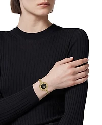 Versace Women's Swiss Gold Ion Plated Stainless Steel Bangle Bracelet Watch 28mm
