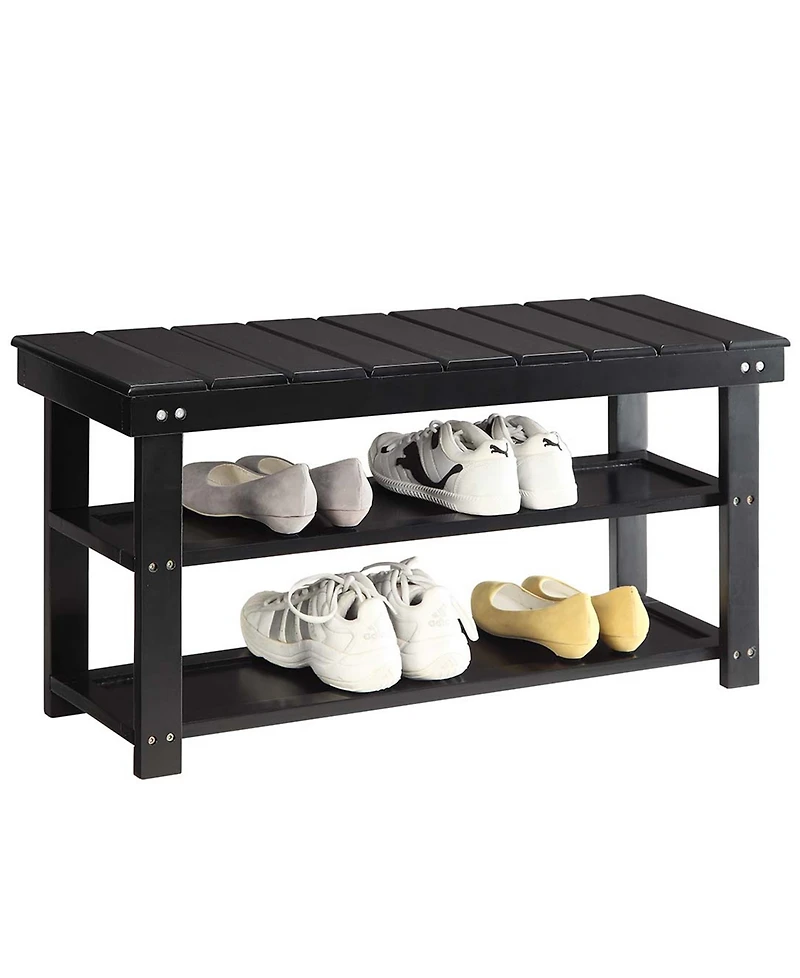 Convenience Concepts 35.5" Mdf Oxford Utility Mudroom Bench with Shelves