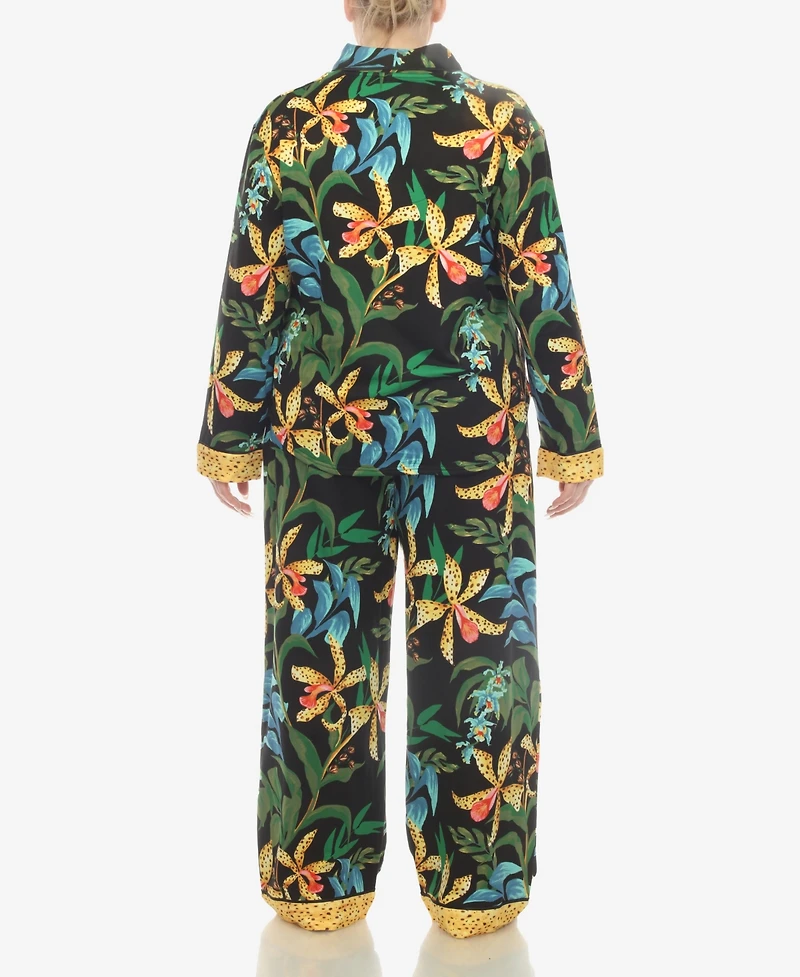 White Mark Plus 2 Pc. Wildflower Print Pajama Set