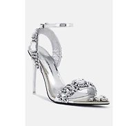 blingy diamante embellished stiletto sandals