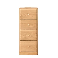 Streamdale Furniture Oak Bedside Storage Cabinet - Free-Standing, Four Drawers
