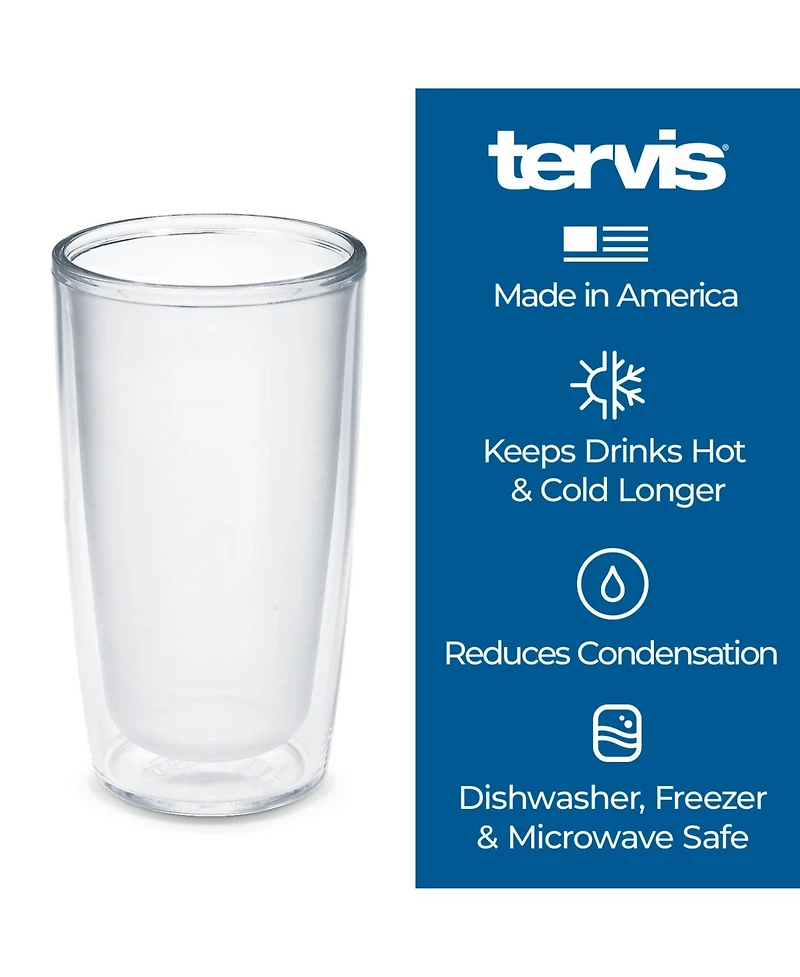 Tervis Crystal Clear Tabletop Made in Usa Double Walled Insulated Tumbler Travel Cup Keeps Drinks Cold & Hot, 16oz - 4pk, Classic